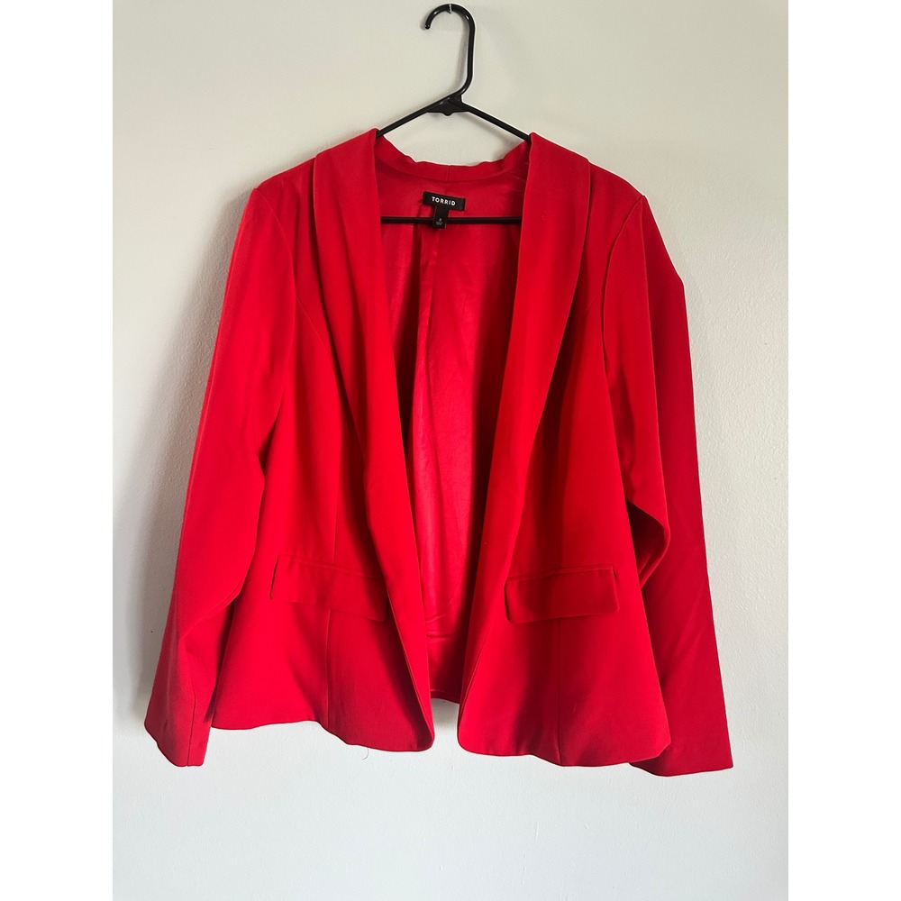 Torrid Red Blazer Plus Size Open‎ Front Career Jacket Size 3 3X 22/24
